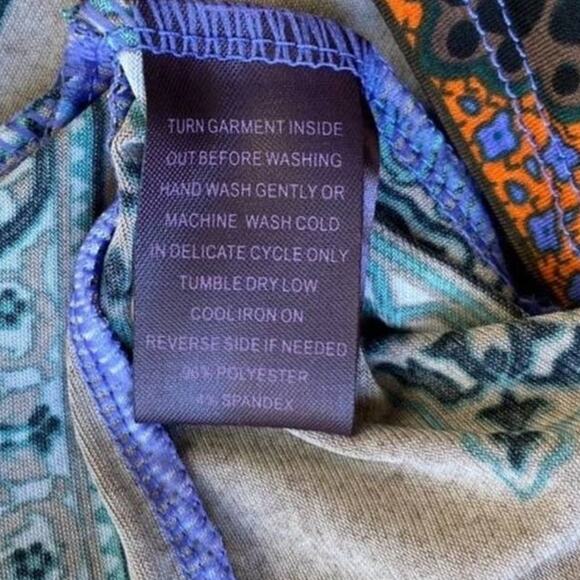 Hale Bob Purple Orange Geometric Patterned Long Sleeves Mini Dress size S - Picture 6 of 14